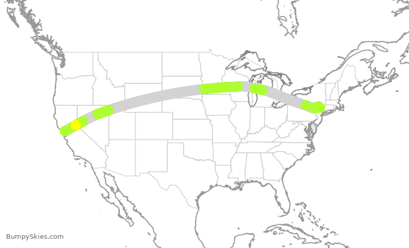 Turbulence forecast map for WUP946, SWF to APC
