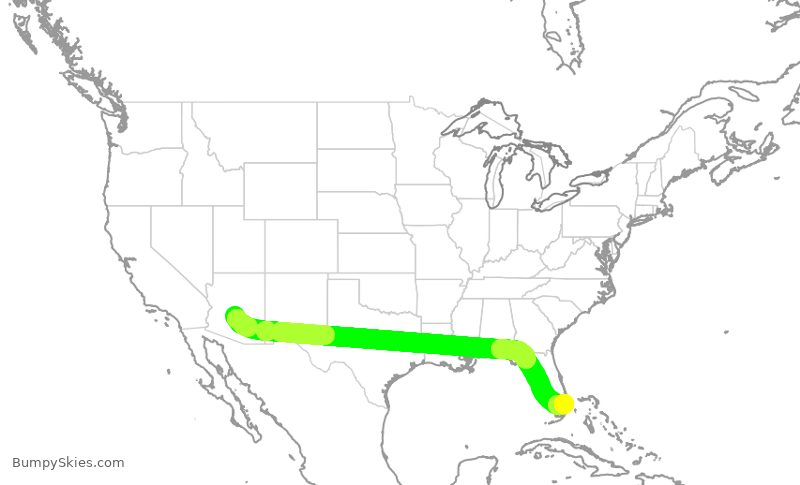 Turbulence forecast map for WUP948, SDL to FXE