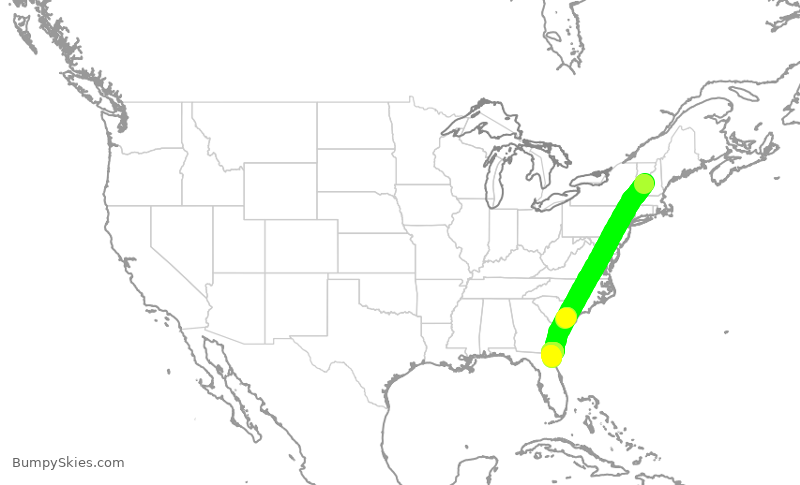 Turbulence forecast map for WUP953, LEB to UST
