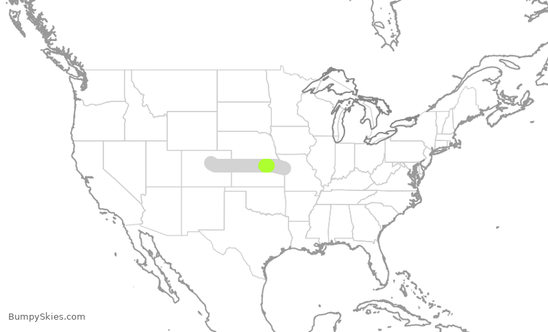 Turbulence forecast map for XSR325, KLXT to APA