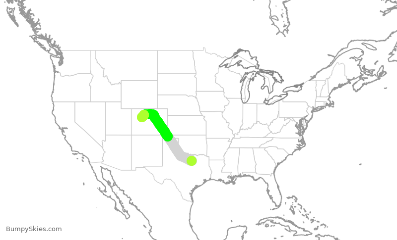 Turbulence forecast map for XSR331, FTW to EGE
